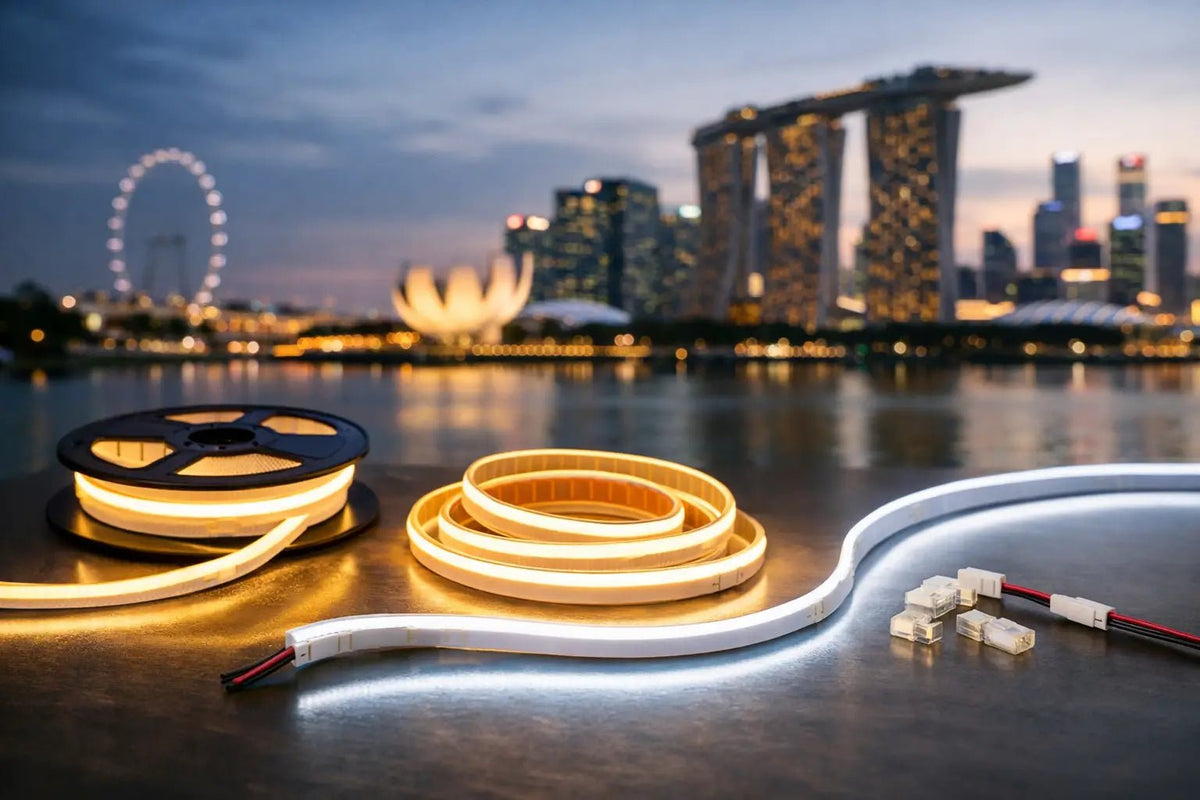 COB LED strip on sale in Singapore, showing density and CRI