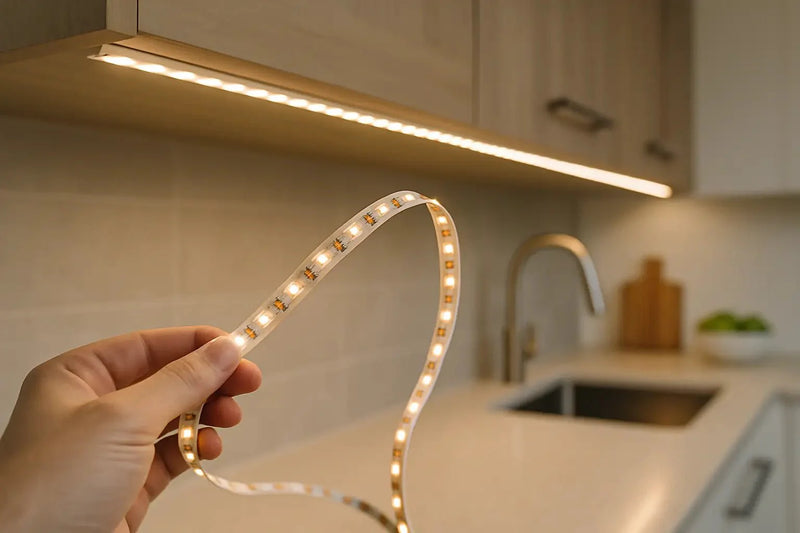 High CRI LED strip lighting under kitchen cabinets