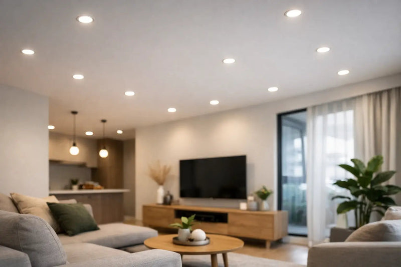 Downlight spacing layout for an HDB living room