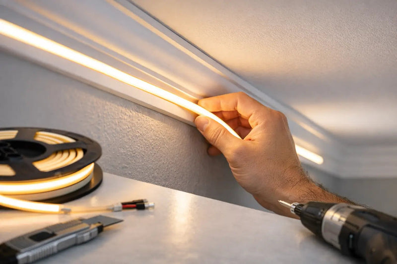 Installing a COB LED strip into a cove pocket