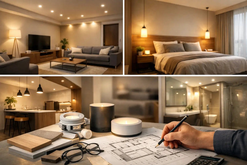 Room by room lighting plan for an HDB flat