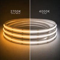 COB LED strip 2700K vs 4000K
